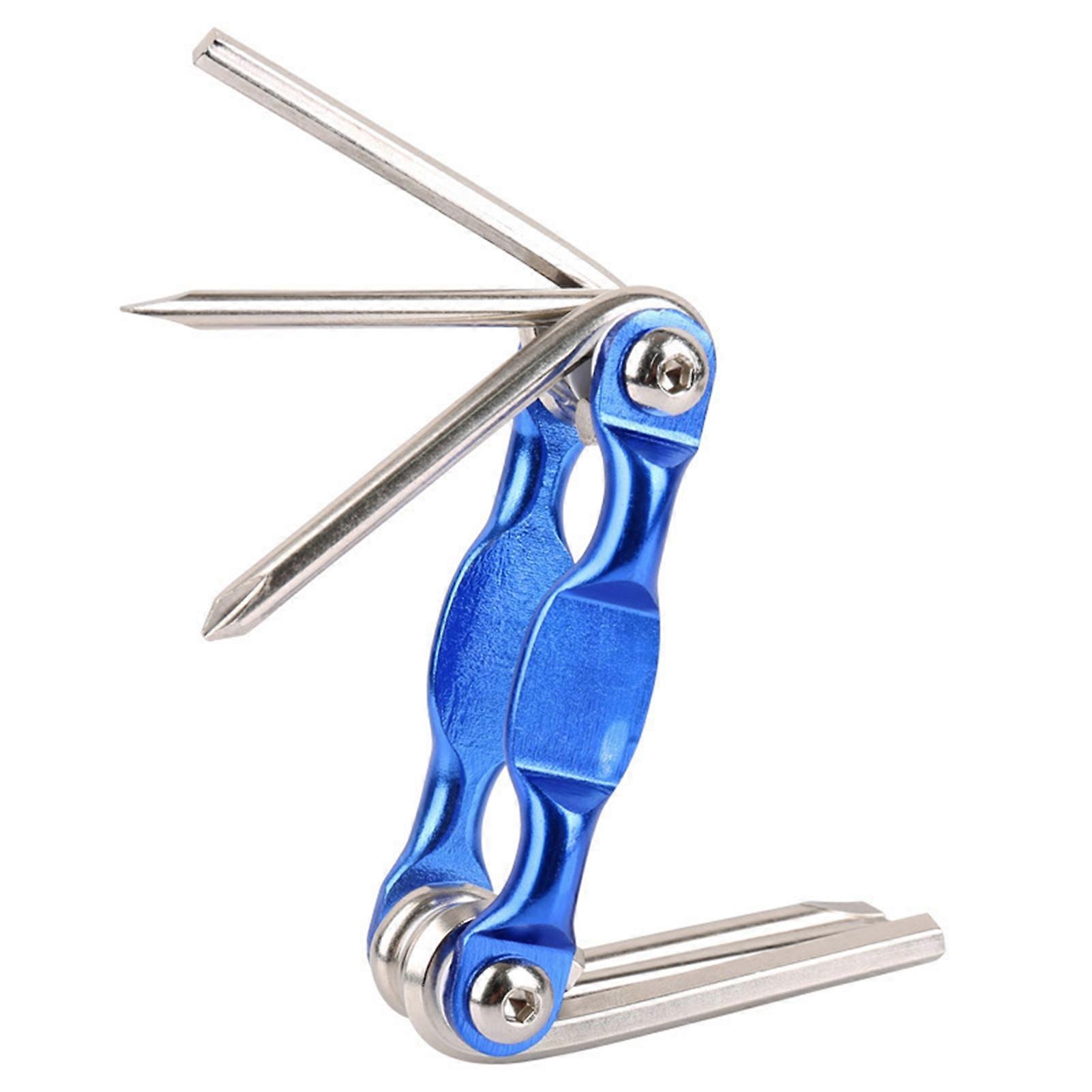 Kaesi Folding Wrench Set High Hardness Anti-rust Accessory 6 In 1 Hex Key Cross Head Foldable Wrench Kit for Bike