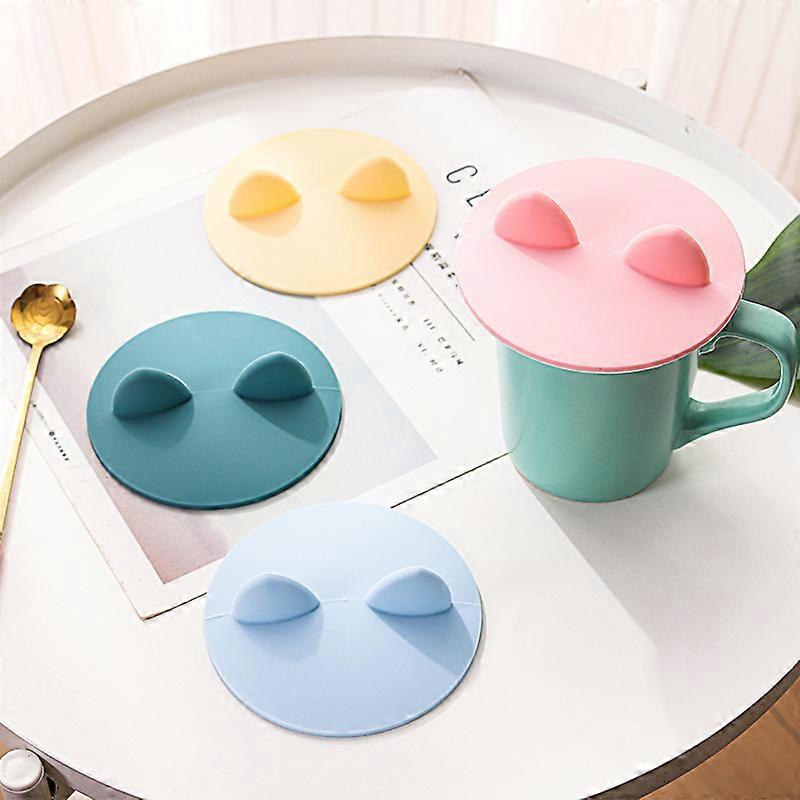 4pcs Silicone Cup Lids Cartoon Cup Lid Silicone Cup Lid Anti-Dust Reusable Silicone Seal Lid for Drinks in Coffee Cup