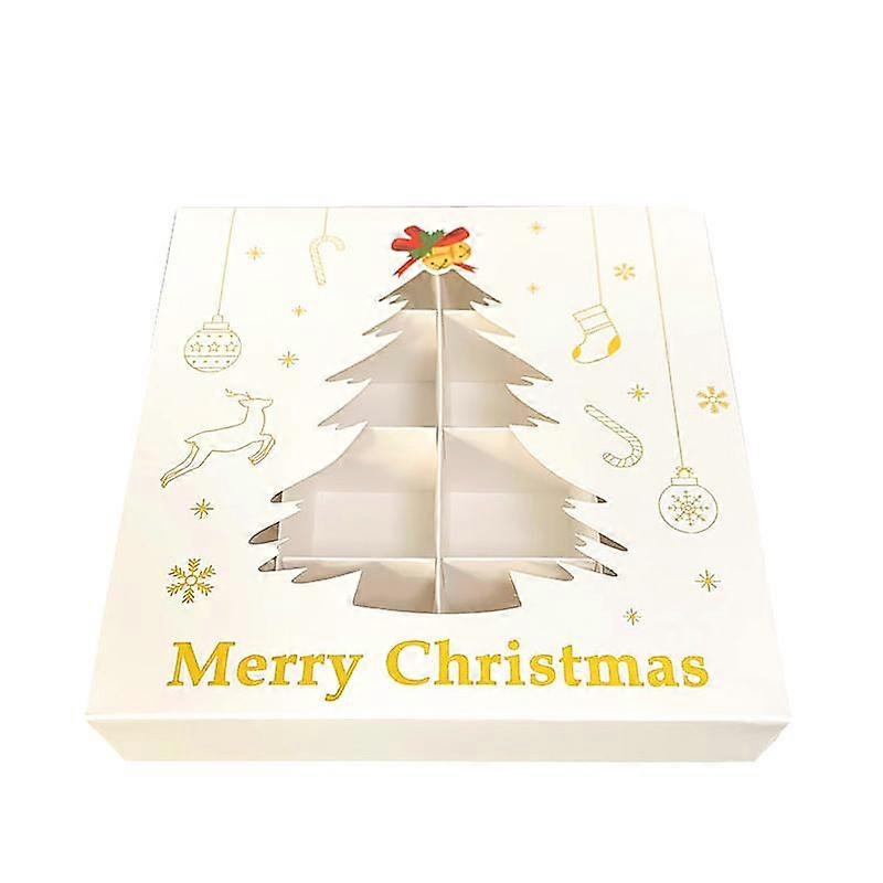 1Pcs Chocolates Cake 16 Grids Christmas Candy Box Window Box Packing Box Baking Gift Box