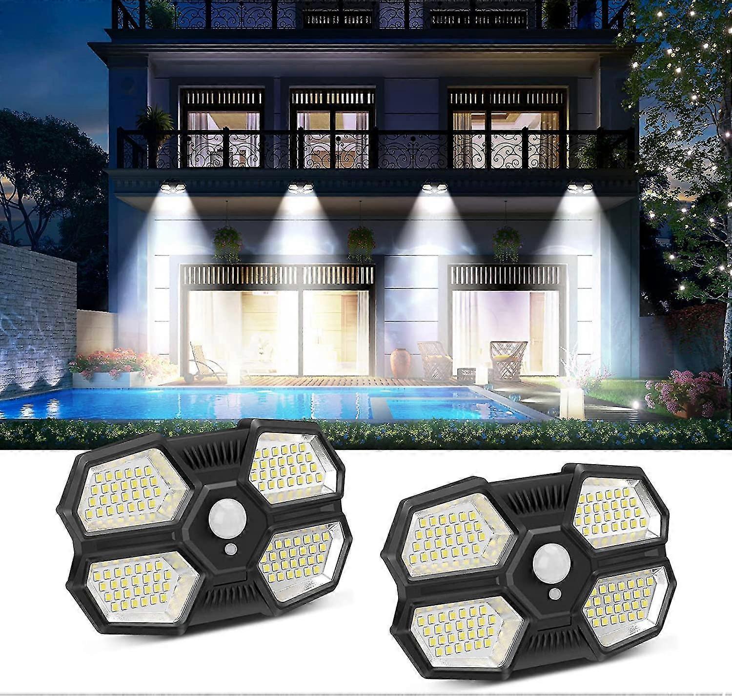 Outdoor Solar Light, 108 Led Motion Sensor Outdoor Led Flood Light, 3 Modes Solar Light With Motion Sensor Ip65 Waterproof For Garage Garden Fence - 2