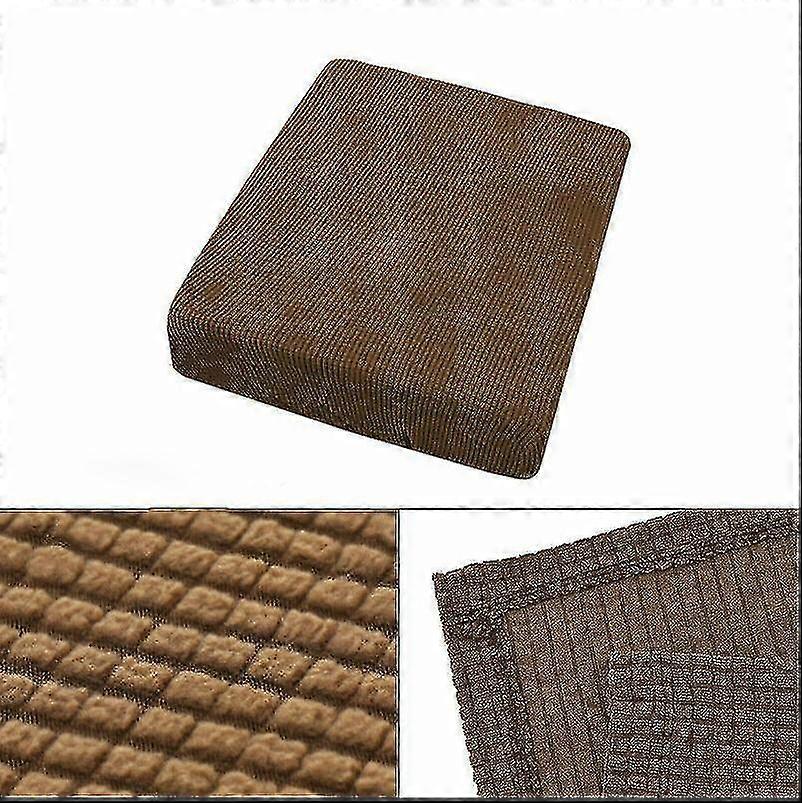 1 Seatr Stretchy Sofa Seat Cushion Cover Couch Slipcovers Protector(Dark Brown)