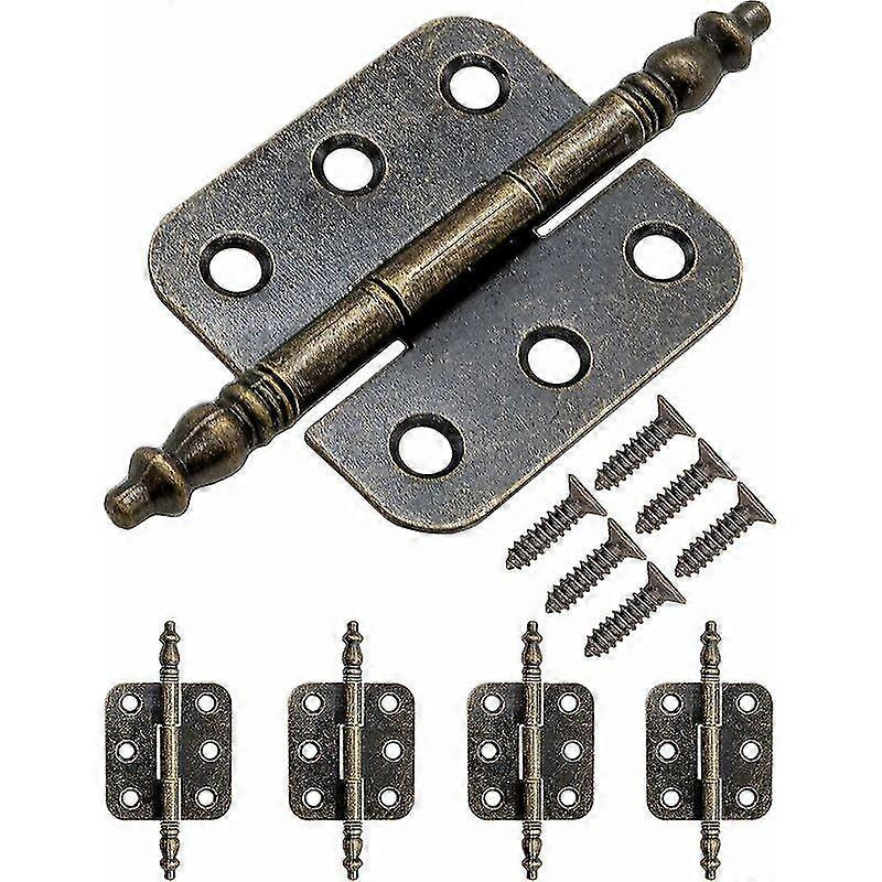 家具用蝶番 5個セット アンティーク調 鉄製 金属蝶番 レトロスタイル 70 x 35 mm ブロンズ