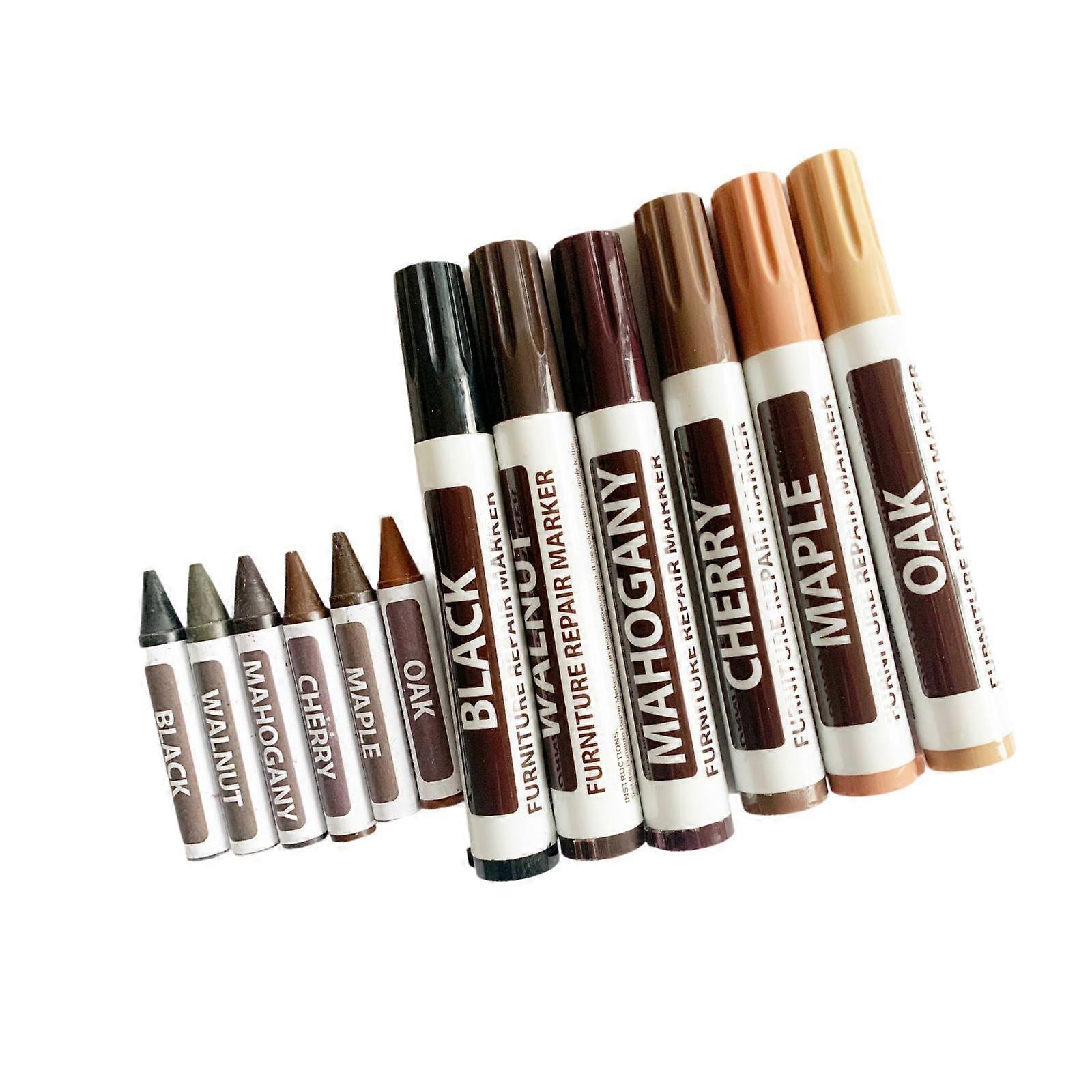 Bútorjavító jelölők fa bútorokhoz Kaparójavító tollak 6 és 6db ágyoszlopokhoz