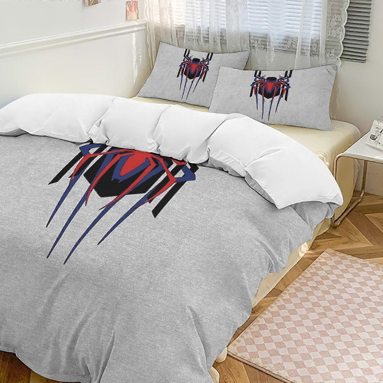 Zm87 Spider-Man 3-Piece Twin Bed Set - Includes 1 Single Quilt And 2 Pillow Cases Bedding - Fade Resistant Microfiber - Spider Lc87