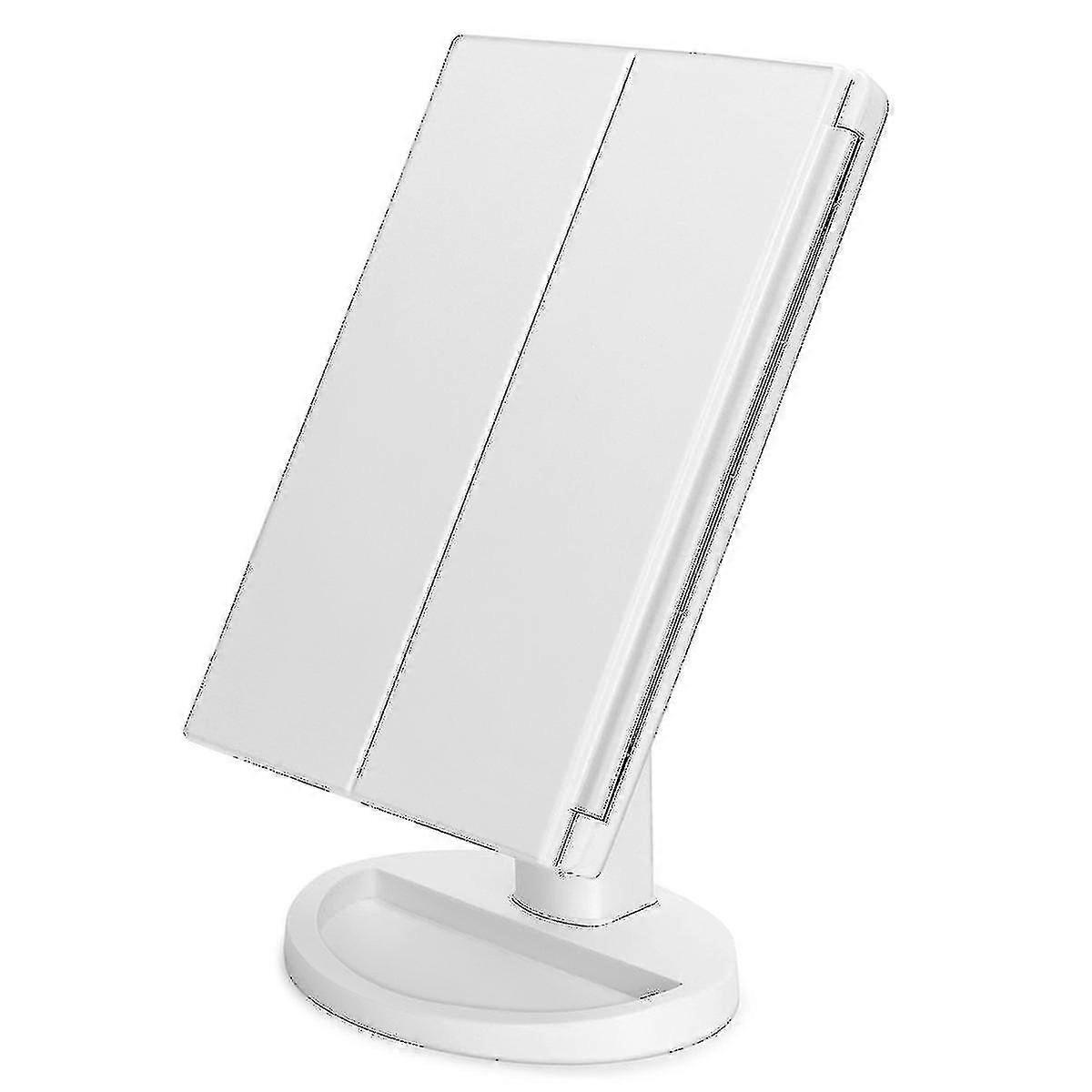 Travel Portable Lighted Table Makeup Mirror And Touch Screen Trifold