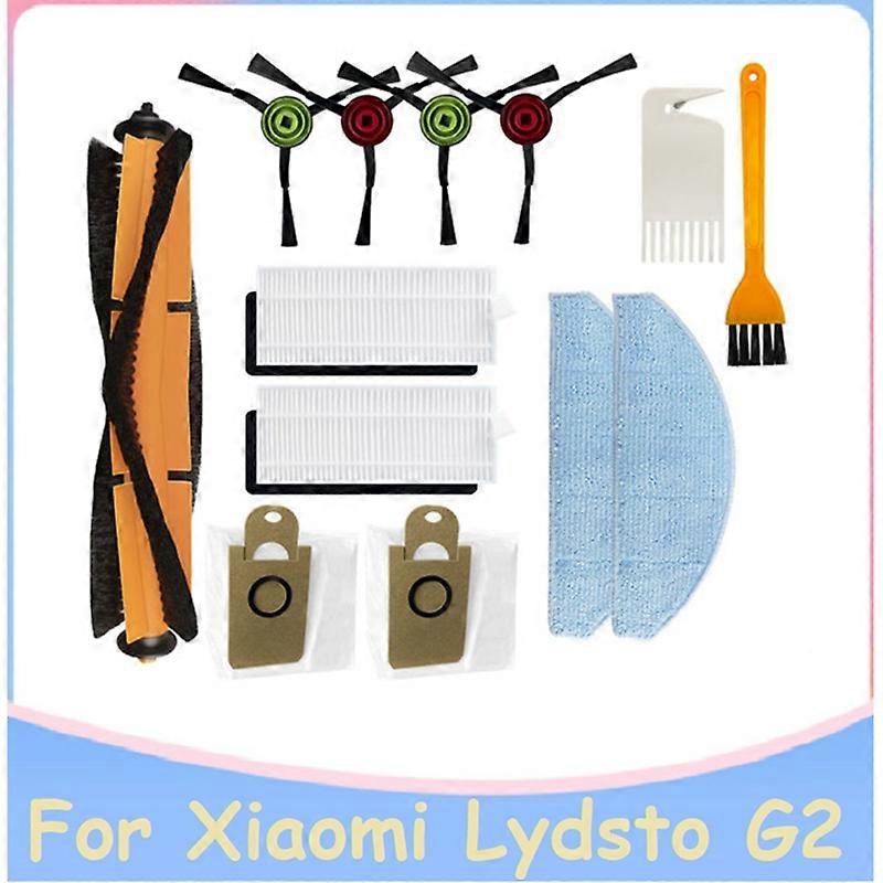 Hovedsidebørstefilter Moppdukstøvpose for Xiaomi Lydsto G2 Robotrens 19 stk