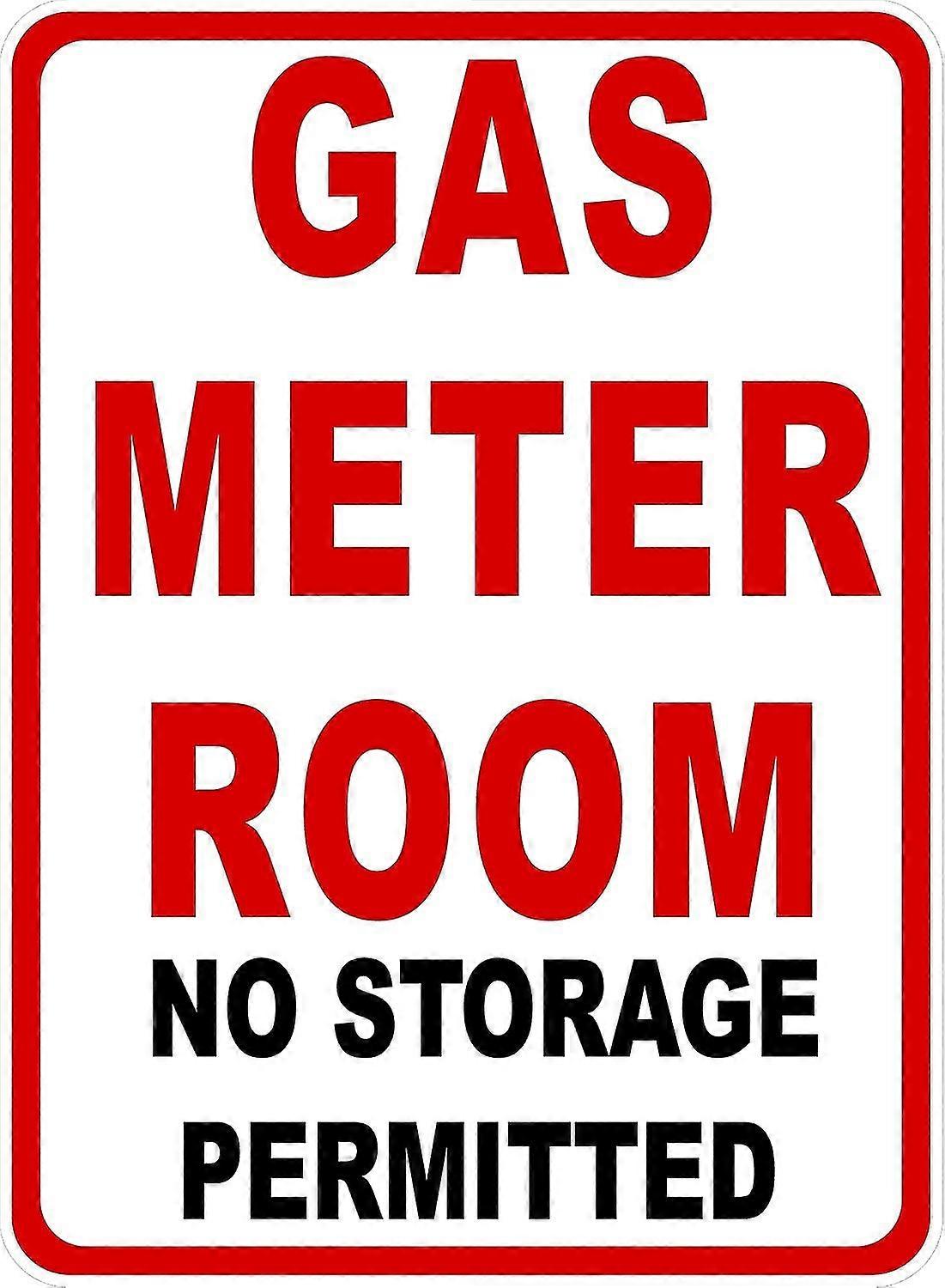 Placa de Sala de Medidor de Gás Não Permitido Armazenamento. 8x12 polegadas OU 12x16 polegadas de metal. Modo 3601