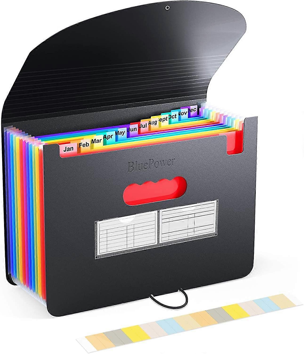 13 Compartment Folder Storage Folder With A4 Lid Administrative Paper Folder, Documents Expandable Accordion File Organizer With Elastic Closure