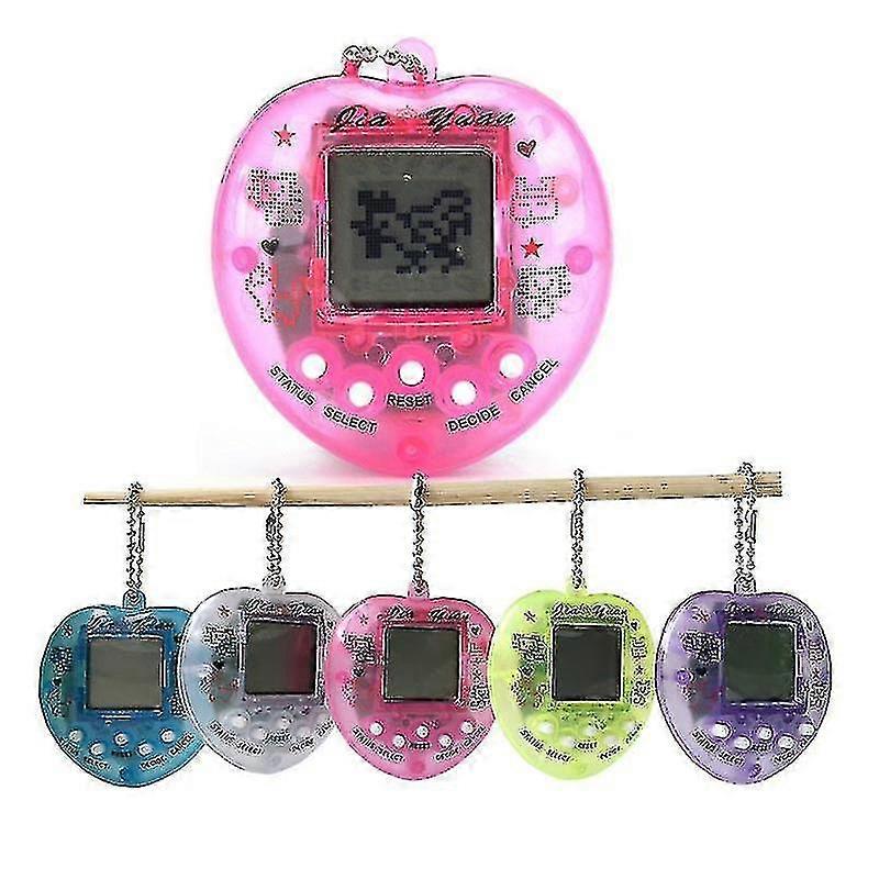 5kpl läpinäkyvä elektroninen lemmikkieläimet Nostalgic Virtual Cyber Digital Pet Toys Pixel Funny Play Toys