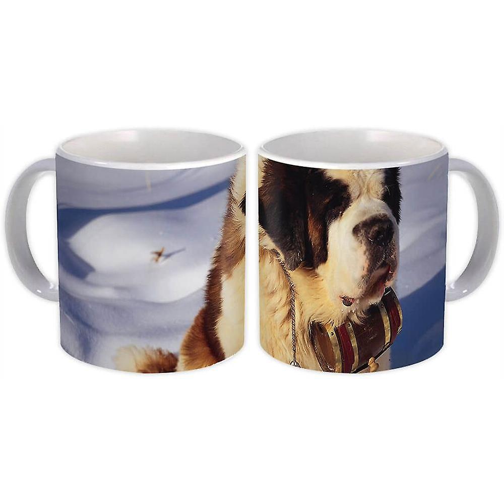 Gift Mug: Saint Bernard Snow Dog