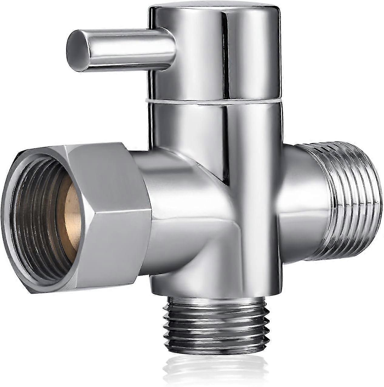 Solid Brass Handheld Bidet Adapter 3 Way 7/8" X 7/8" X G1/2(chrome Plating) Zekai
