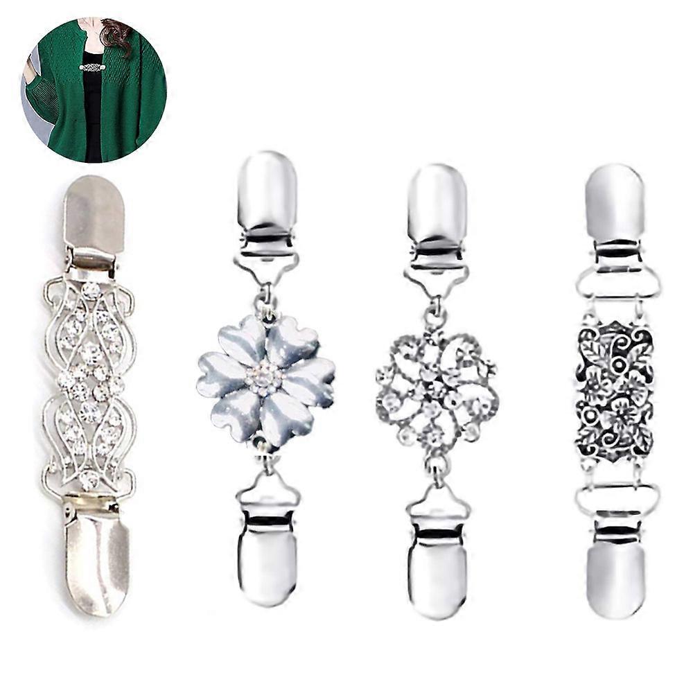 4-Piece Vintage Sweater Shawl Clips - Ρετρό κλιπ καρφίτσας για γυναίκες και κορίτσια