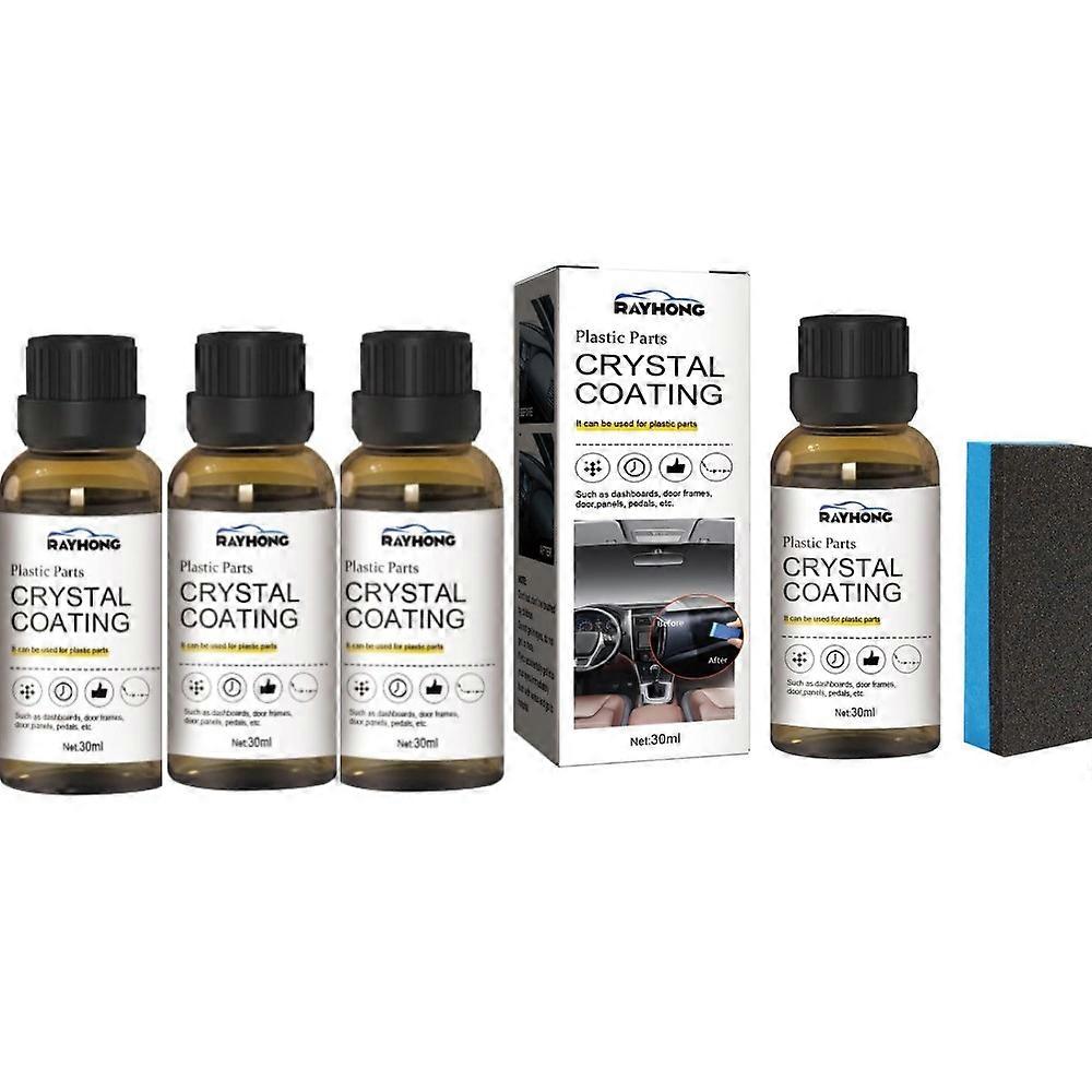 وكيل طلاء بلاستيك السيارة 30 مل ، طلاء كريستال لأجزاء البلاستيك 30 مل ، مجموعة وكيل تجديد أجزاء عالية الحماية ، وكيل تجديد أجزاء البلاستيك مع S
