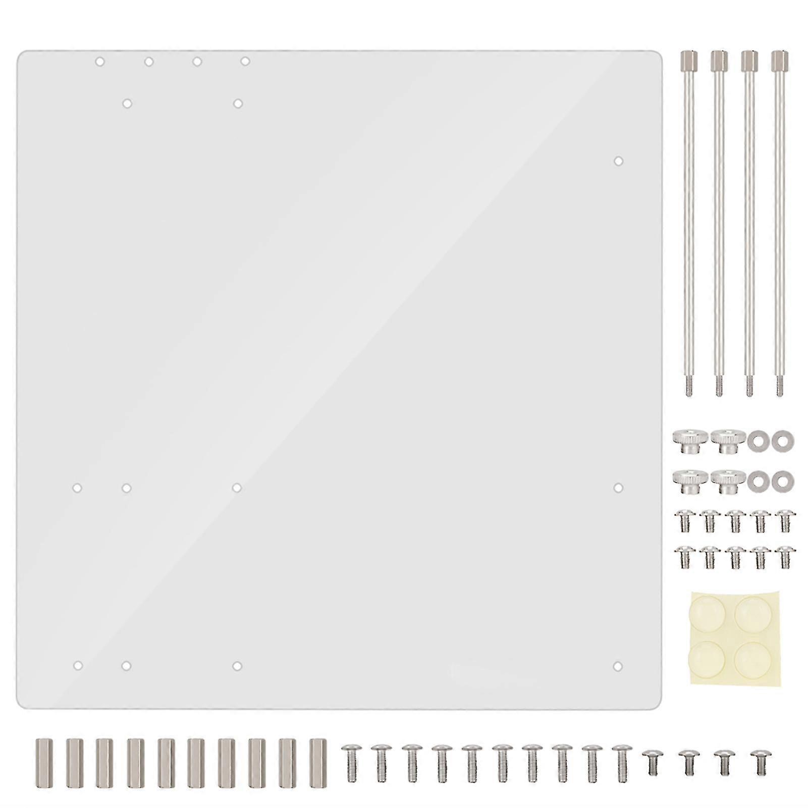 Transparent Acrylic Open Frame Computer Case DIY Base Stand for M-ATX Motherboard