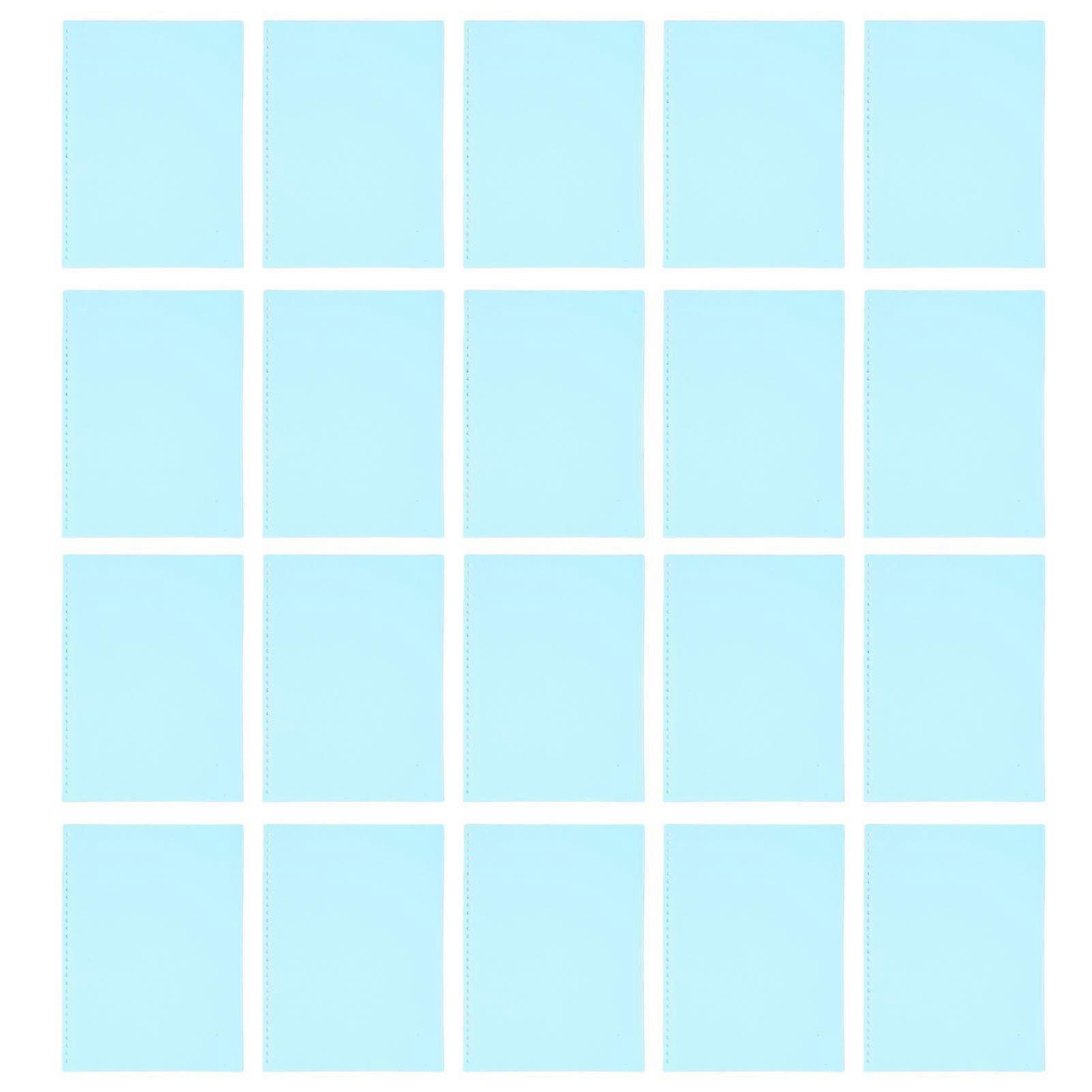 20Pcs A4 Matte Sheet Protector Binding Cover, 30 Holes, Light Green