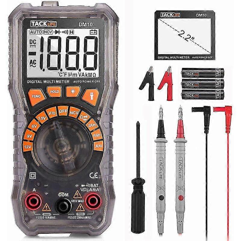 Digital Multimeter, Test Leads With Alligator Clip, Screwdriver-Dm10
