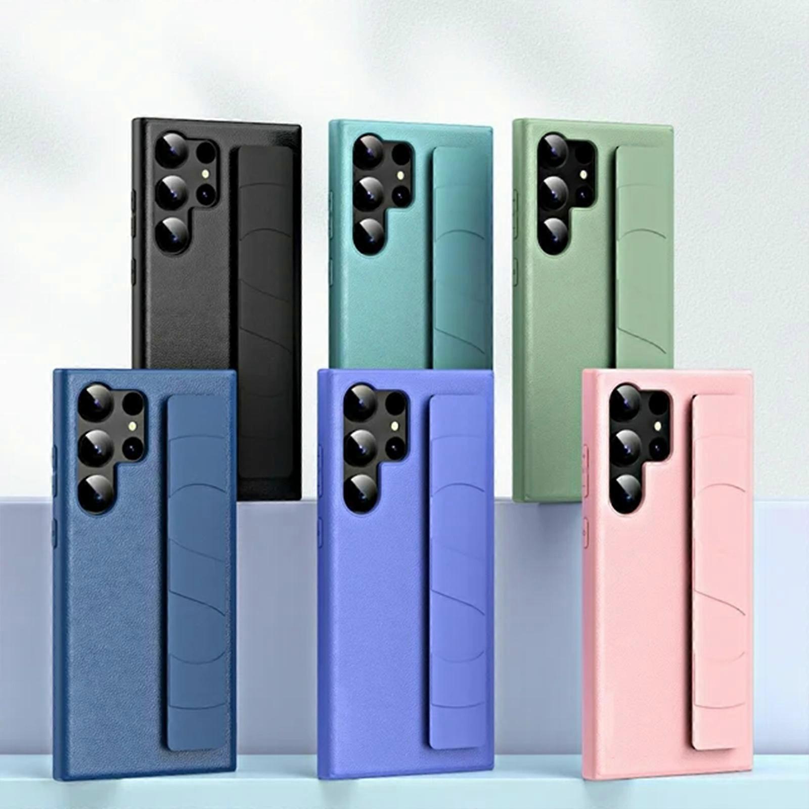 For Samsung Galaxy S24 Wristband Strap Slim Case, Premium PU Leather + TPU Bumper + PC Backplane Hybrid Shockproof Anti-Scratches Cover