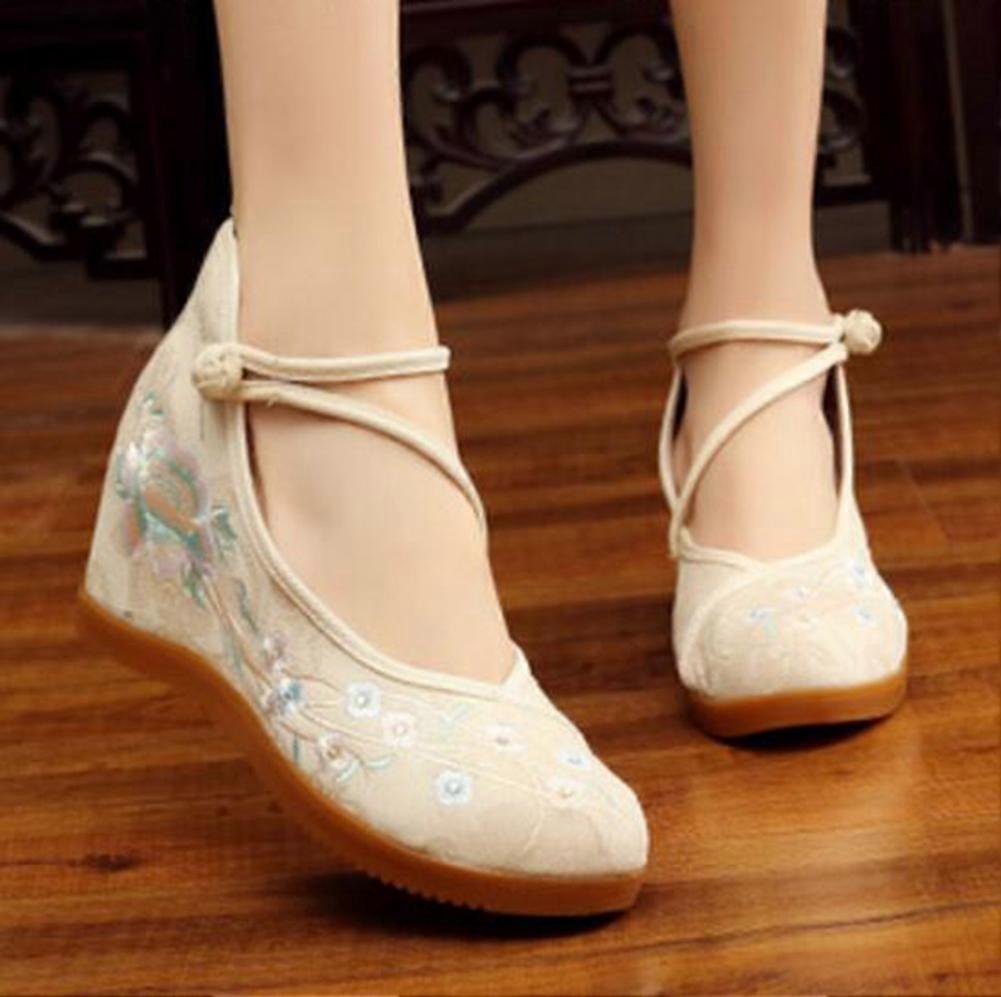 Chaussures anciennes, chaussures Hanfu pour enfants, chaussures brodées quatre saisons, nouveaux talons hauts féminins 2017, talons hauts polyvalents, version coréenne, style chinois