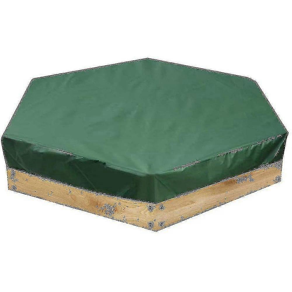 Sandpit Cover Waterproof Dustproof Sandpit Pool Protection Hexagonal Green Sandpit Cover With Drawstring