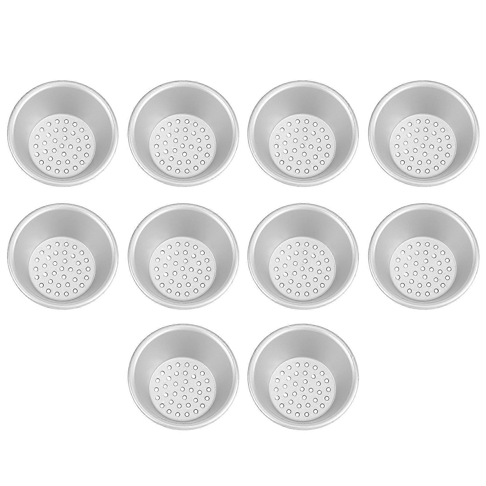 10pcs Mini 7cm Round Cup Aluminium Cake Moulds Baking Steaming Tools