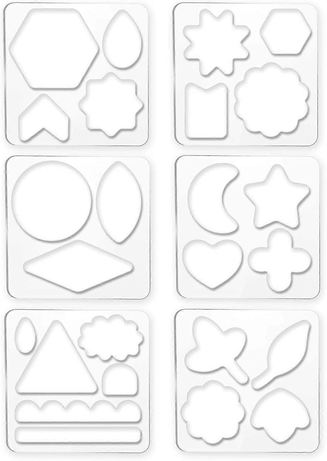 6Pcs Quilting Template Geometric Flowers Acrylic Quilting Ruler Template Transparent Quilting Frames Stencil Sewing Ruler Set for DIY Patchwork Sewing