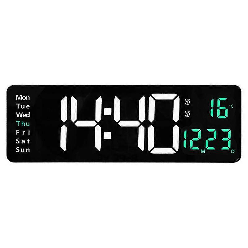 LED Display Digital Clock, Color: Green Temperature