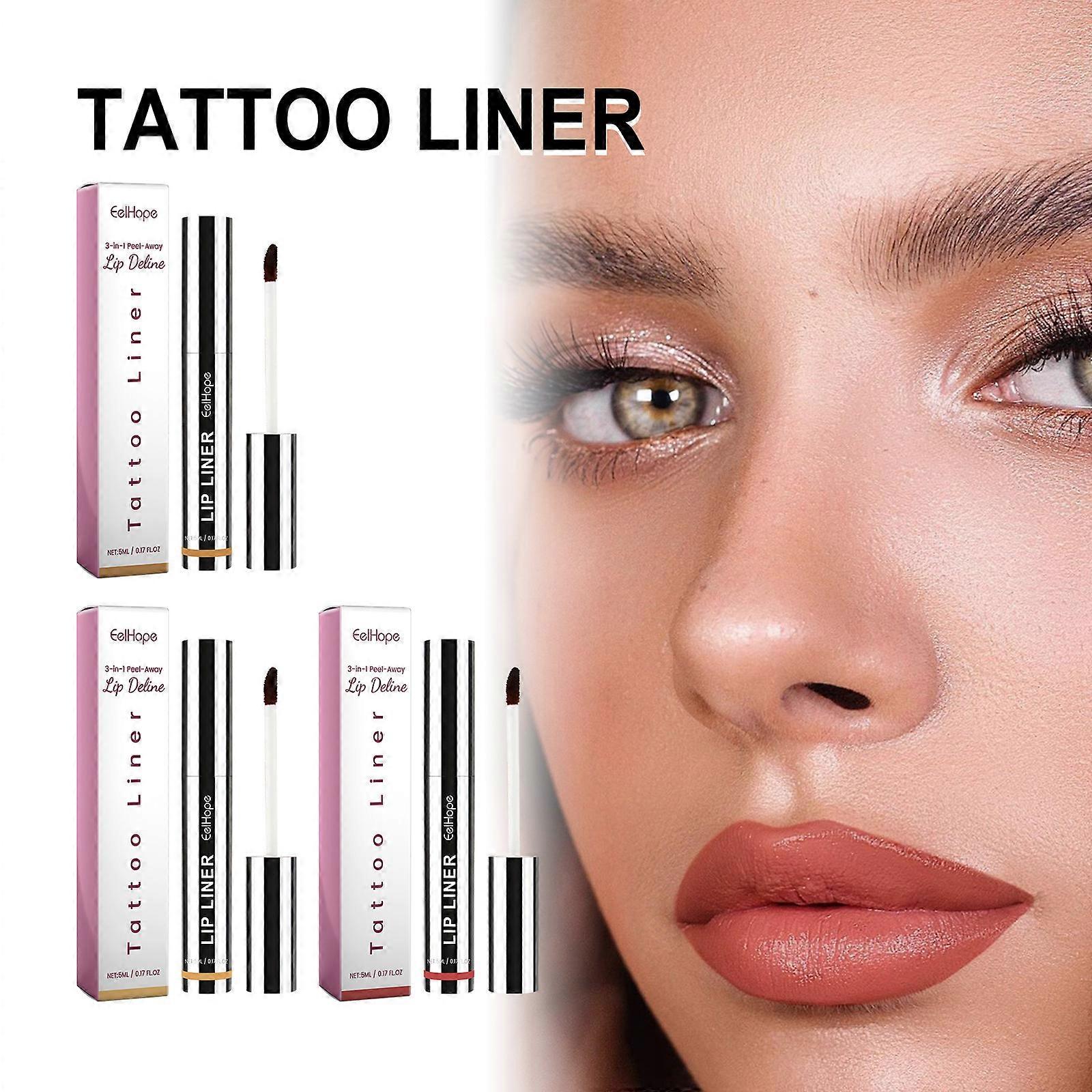 Removable Lip Liner Pen, 3pcs Plump Lip Lines, Waterproof Lip Liner, Long-Lasting Removable Lip Liner, Lip Makeup Does Not Lose Color