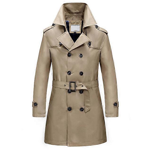 سترة واقية جديدة رجال الأعمال رقيقة المضادة للتجاعيد الربيع الخريف مزدوج الصدر رجل طويل خندق معطف Masculino ملابس رجالي