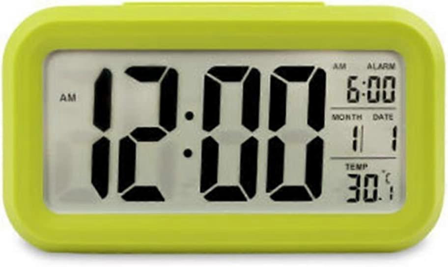LCD Digital Electronic Alarm Clock with Intelligent Night Light