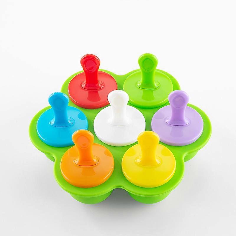 (Green) Silicone Popsicle Molds with Plastic Sticks, BPA Free, Multifunctional for Kids