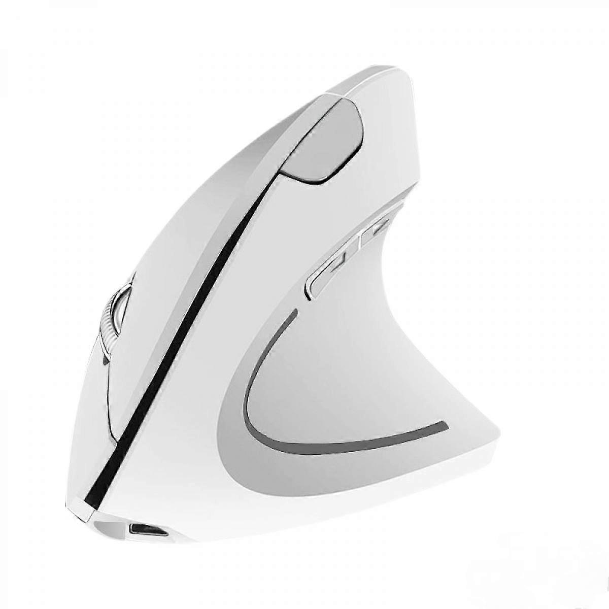 Wireless Vertical Mouse, 800/1000/1200/1600 Adjustable DPI High Sensitivity Ergonomic USB Mouse for Computers and Laptops White