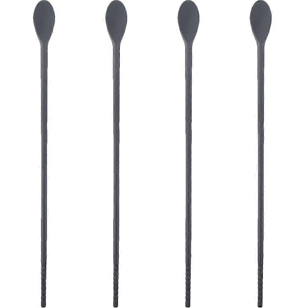 2 Pairs Silicone Stirring Spoon Double End Spoon Bar Stirring Rod Multi-use Chopsticks
