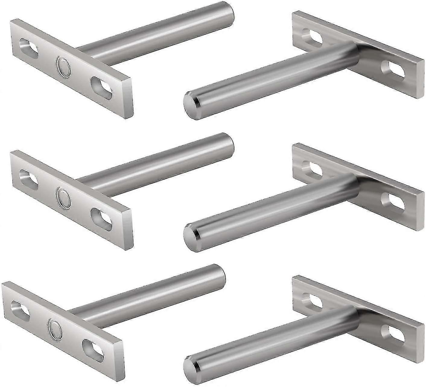 6 Pieces Metal Brackets For Floating Shelf, 3 Inch Hidden Fixings  Floating Shelf For Wall Mount