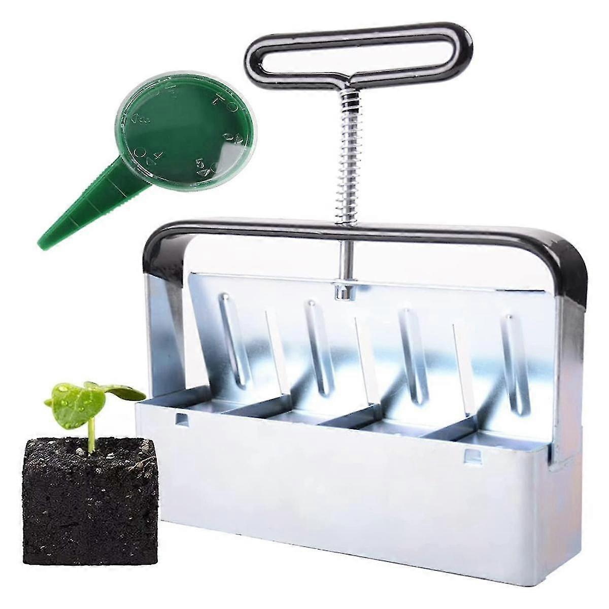 Soil Blocker, 4PCS Cell Soil Block Maker, Seed Handheld Block Maker with Comfortable Handle, Garden