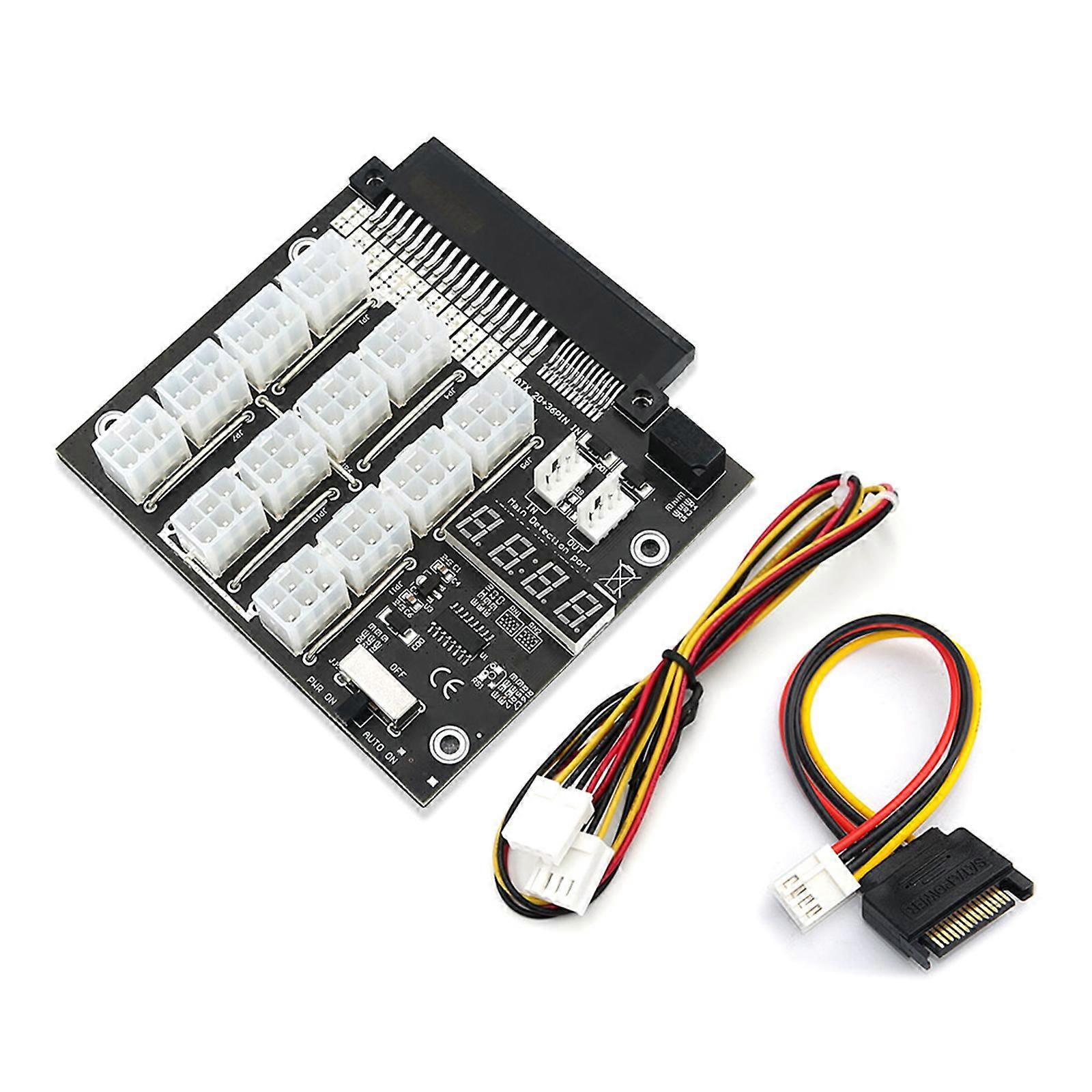 ETH BTC Mining GPU 1100 W / 750 W / 1750 W / 2000 W / 2400 W Netzteil Breakout-Board 12 x 6Pin