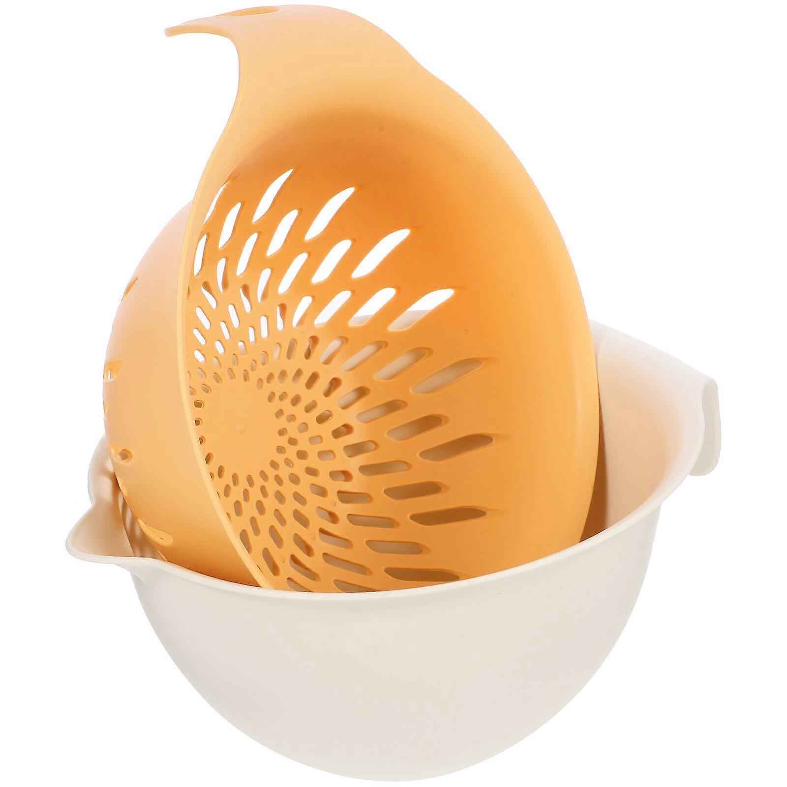 Vegetable Draining Basket Fruit Strainer Colander Double Layer Draining Basket (S)