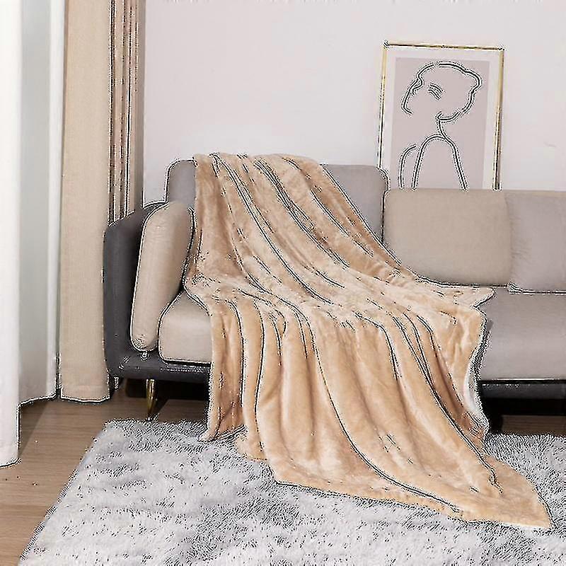 Sherpa Blanket Thickened Warm Double Layer Flannel Throw Blanket 130x160cm-MXBC