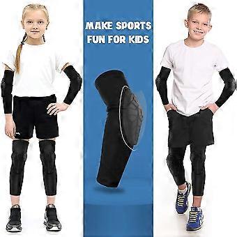Kinder / Jugend Sport Wabe Kompression Kniepolster Ellbogen Pads Schutzausrüstung für Basketball, Baseball, Fußball, Volleyball, Wrestling, Radfahren-