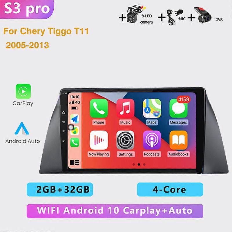 2din auto Android radio multimedia player car Carplay GPS Navigation 2din no dvd for Chery Tiggo T11 2005 2006 2007 2008 - 2013