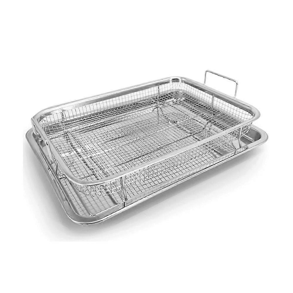 Heißluftfritteusenkorb für Backofen, Edelstahl 1/4 umrandetes Backblech