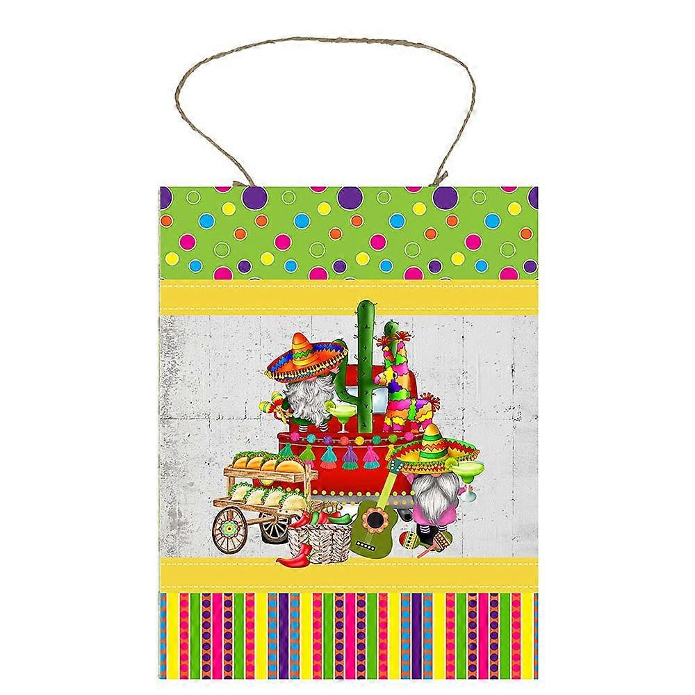 Fiesta Printed Handmade Wood Sign