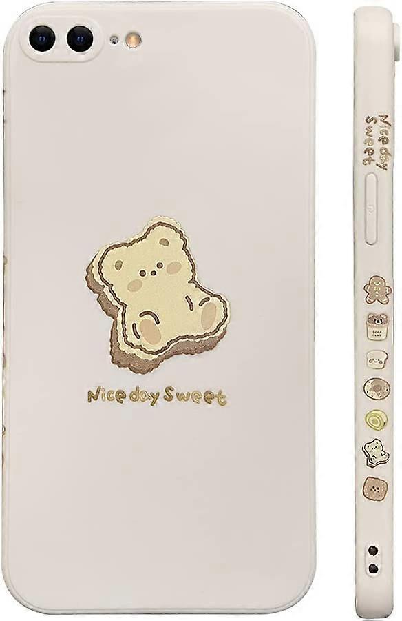 Compatível com iPhone 7 Plus / 8 Plus Capa Bonito Design Pintado Urso Marrom com Bochechas para Mulheres Meninas Moda Slim Soft Flexível TPU Borracha para iPhone