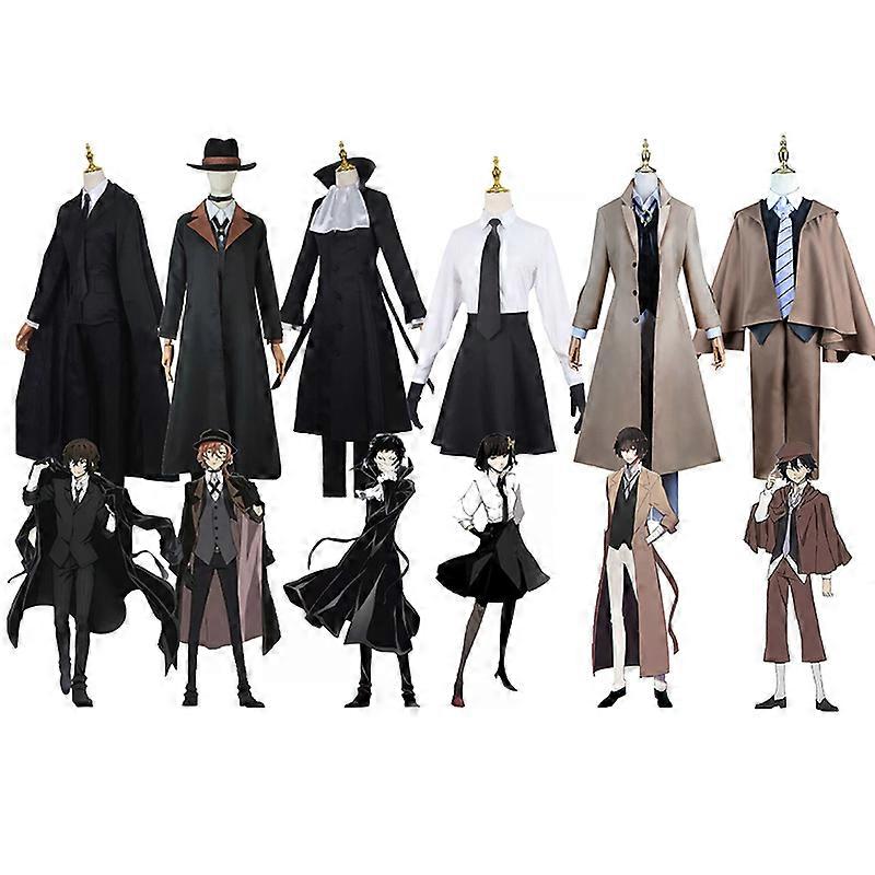 Set 4 Portachiavi Anime Bungo Stray Dogs - Personaggi Dazai, Atsushi, Chuuya In Acrilico Doppia Faccia