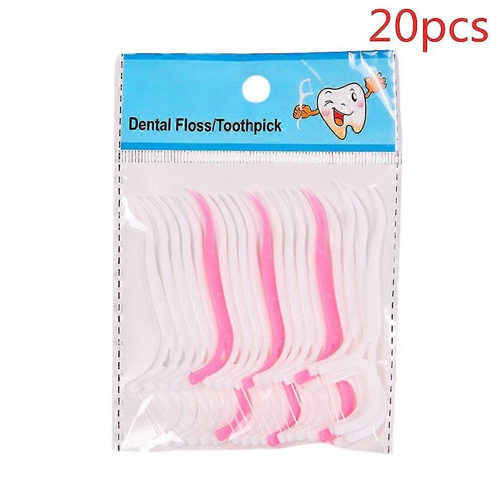 20/40/50pcs Disposable Floss Cleaning Tooth Stick 7.5cm Floss Pick Interdental Brush Flosser
