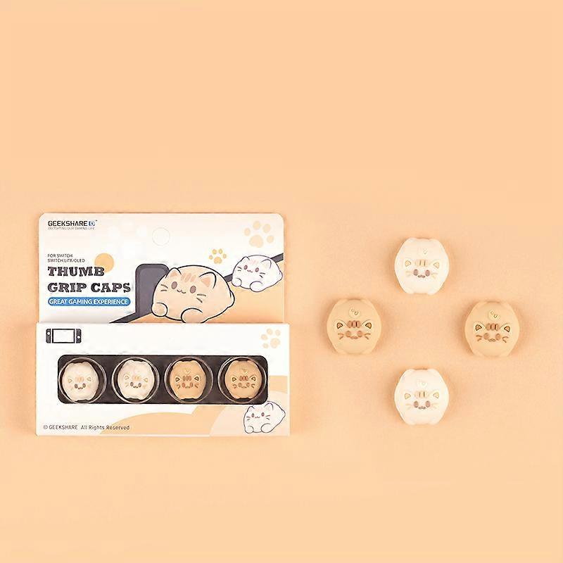 4pcs/set Cute Animals Thumb Stick Grip Cap Protective Cover For Switch Oled NS Lite Joy-con Controller Thumbstick Case
