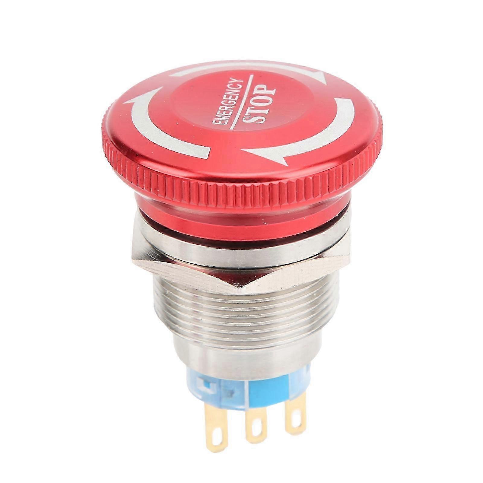 22mm Waterproof Emergency Stop Push Button Switch SelfLock Mushroom Head Button Switch(3 Pin ) Edition