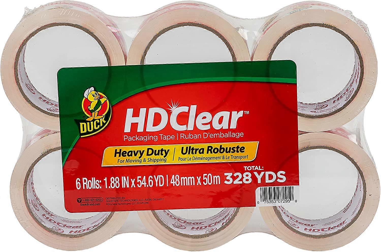 شريط تغليف عالي الأداء عالي الوضوح من ماركة داك ، 1.88 بوصة × 54.6 ياردة ، شفاف تماما ، 6 عبوات (441962)