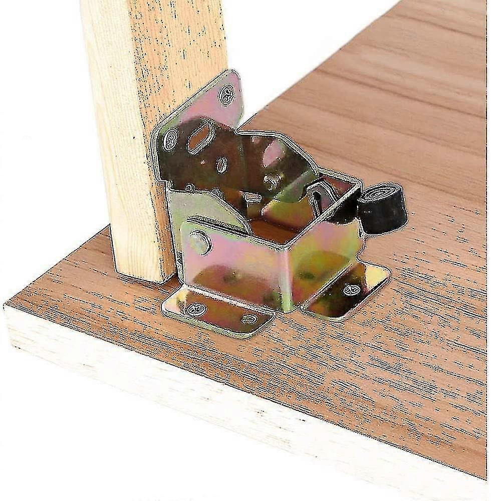 4 Pcs Folding Brackets For Table Legs, 90 Degree Self Locking Folding Table Leg Hinge, Hinge And Bracket, Table Bracket For Work Bench, Desk, Wall She