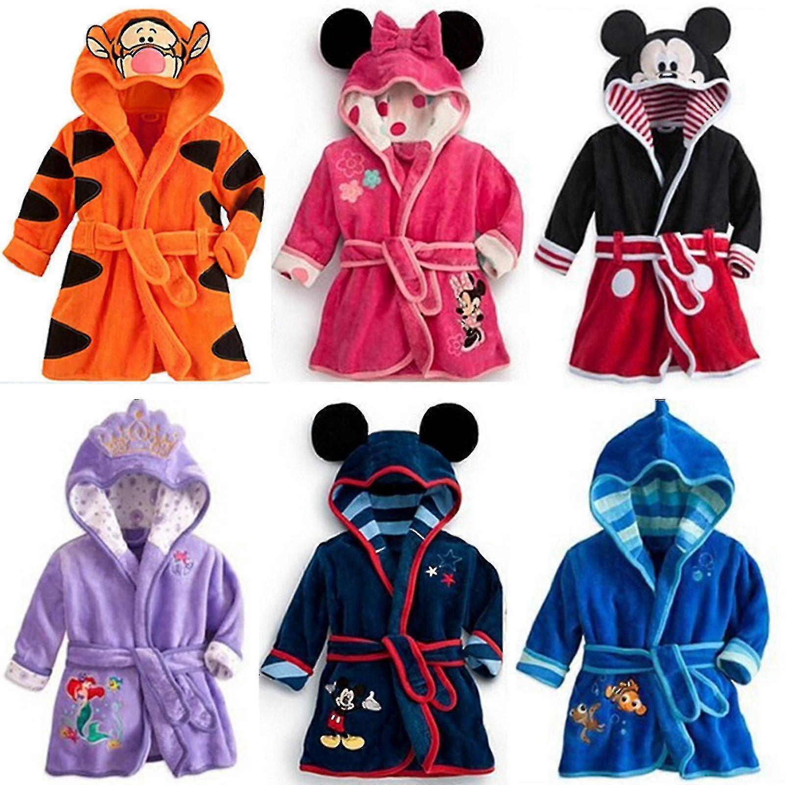 أطفال ميكي ماوس مقنعين الصوف رداء الحمام ثوب الملابس الأولاد البنات الحيوانات Sleepwear_y جودة عالية
