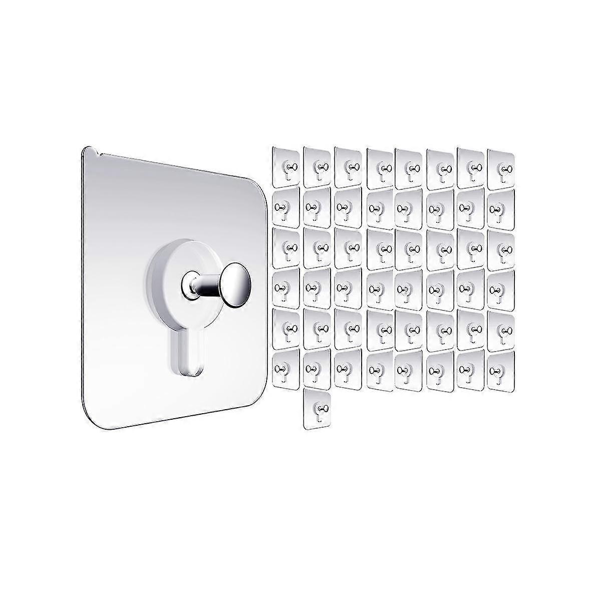 Wall Hangers Without Nails, Wall Hooks For Hanging, 50 Packs Adhesive Wall Hooks, Picture Hangers F